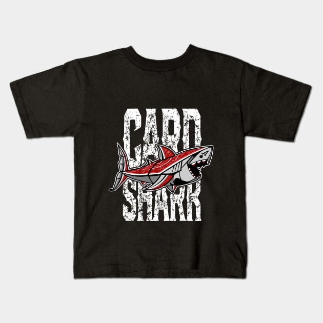 Card Shark - White Kids T-Shirt by LuckyDuckPoker